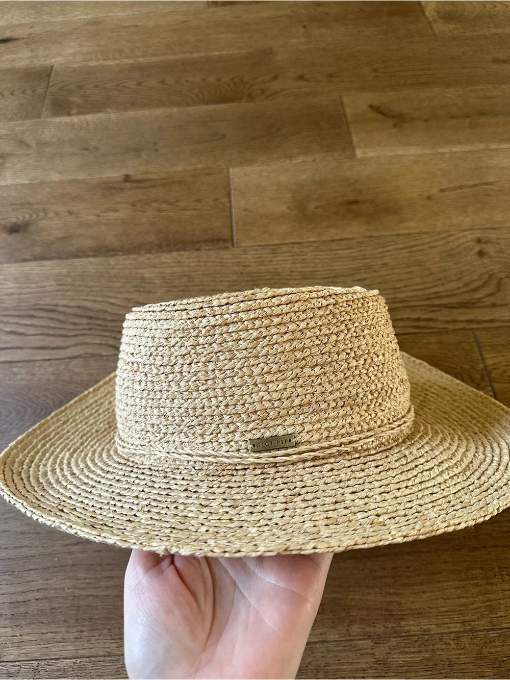New NWOT Gigi Pip 100% Straw Hat 55 XS Classic